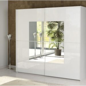 ALABAMA 2 DOOR SLIDING WARDROBE WHITE 220CM