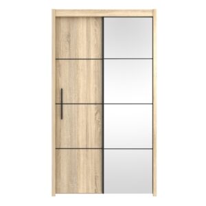 CARLO 2 DOOR SLIDER OAK EFFECT  WARDROBE 120CM P4DS4112