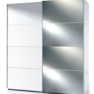 MADRID 2 DOOR SLIDING WARDROBE 180CM WHITE WITH MIRROR