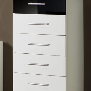 MILANO BLACK AND WHITE 6 DRAWER NARROW CHEST