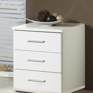 VENICE ALPINE WHITE 3 DRAWER BEDSIDE