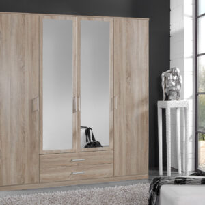 VENICE OAK EFFECT 4 DOOR 2 DRAWER WARDROBE