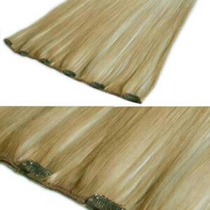 I&K Clip In Human Hair Extensions – Quick Length Piece-22-Medium Blonde