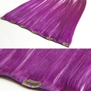 I&K Clip In Human Hair Extensions – Quick Length Purple