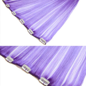 I&K Clip In Human Hair Extensions – Quick Length Lavender