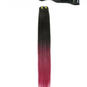 I&K Clip In Human Hair Extensions – Quick Length T2/Burg